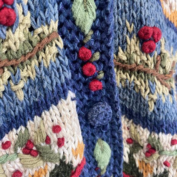 Vintage Tiara International Cardigan Sweater Womens M Floral Butterfly Boho 90s - Picture 4 of 12